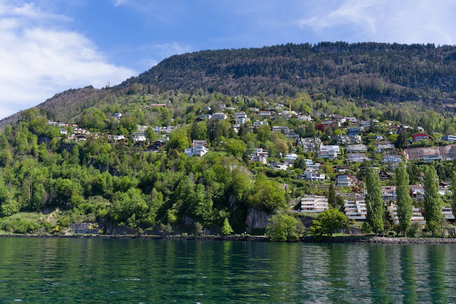 Villas Built Beside Alpine Waterfalls